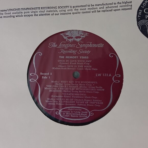 The Longines Symphonette - 6 LP Set - The Memory Years - 1925-1960 - Circa 1964 - Picture 7 of 8